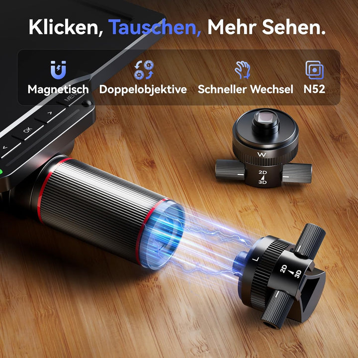 TOMLOV TM3K-3D Max 10,1" IPS Digitales Mikroskop mit Magnetische Doppelobjektive, 3D-Lötmikroskop fü