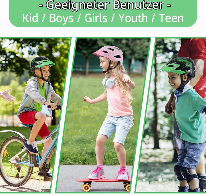 SIFVO Fahrradhelm Kinder Jungen und Mädchen 50-57cm, Kinder Fahrradhelm mit Abnehmbarem Visier Kinde