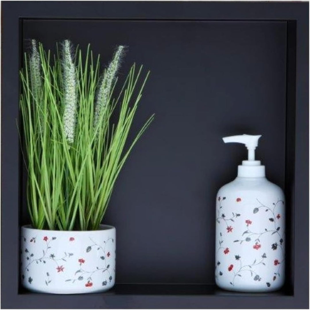 Balneo WALL-BOX ONE Black Edelstahl wandnische dusche Duschnische, wasserdicht, flexibler Nischenein