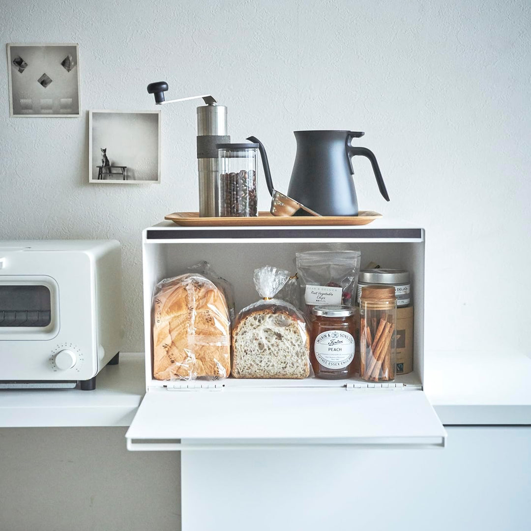 YAMAZAKI TOWER Brotkasten aus Stahl - mit Magnetdeckel/Griff, grosser Stauraum, modern - 34,5 x 40 x