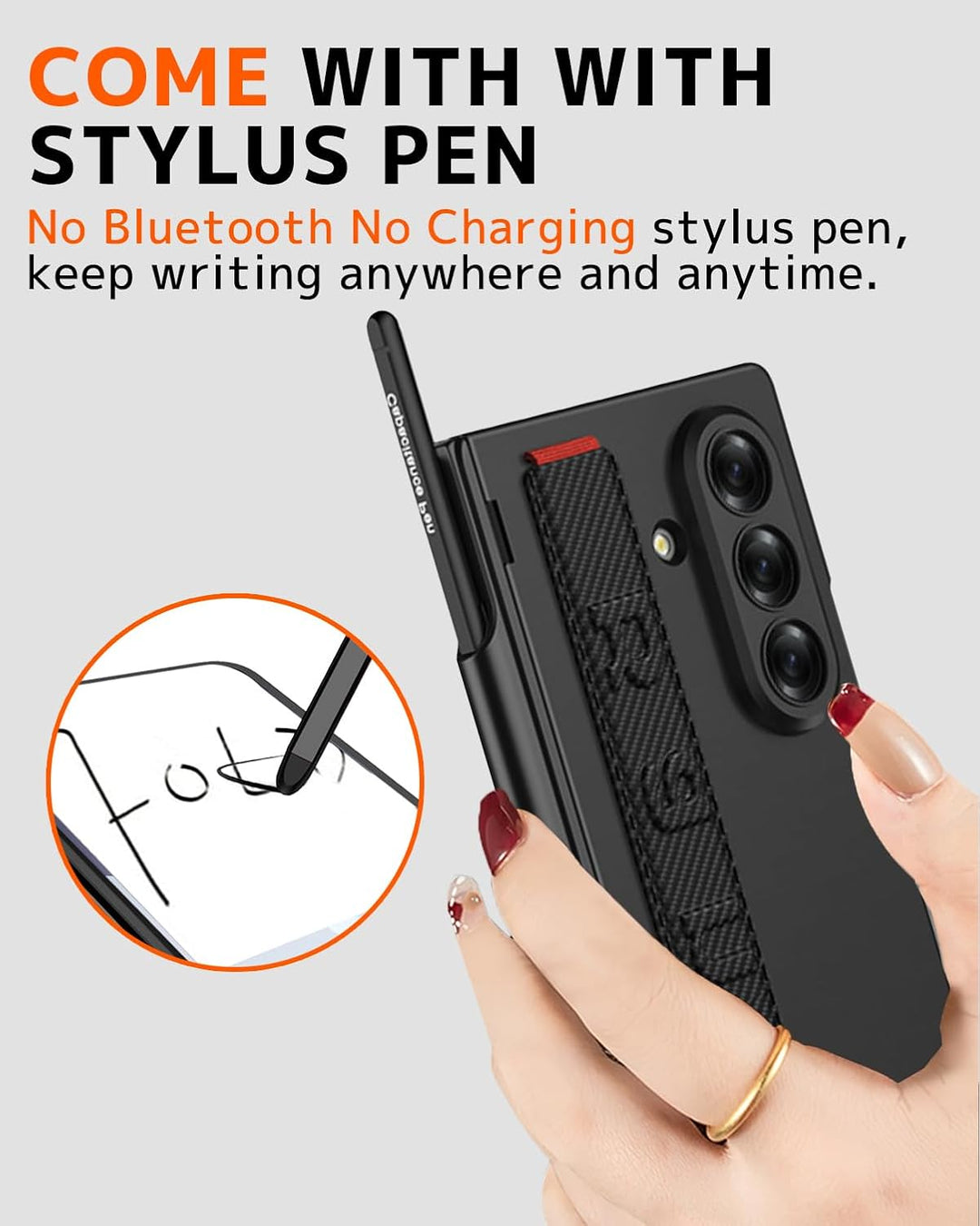 NINKI für Samsung Galaxy Z Fold 7 band Hülle Kohlefaser mit S Stylus,MAGNETIC Scharnierschutz Schutz