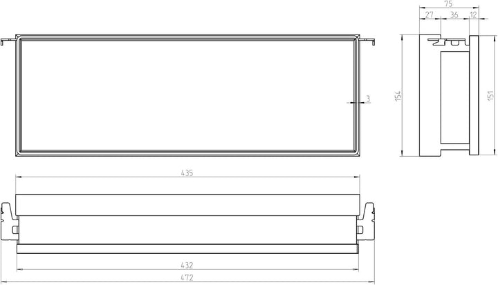 SOTECH Dispensa Tandem Side Einhängetablar Arena Classic Silbergrau für 60er Schrankbreite 435 x 154