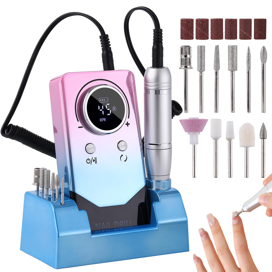 Elektrische 45000RPM Nagelbohrmaschine Wiederaufladbare Tragbare Nagelfeile Elektrische DIY Nagelboh