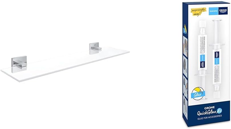 Grohe Start Cube - Glasablage (Stichmass: 380 mm, verdeckte Befestigung, Material: Glas/Material), C