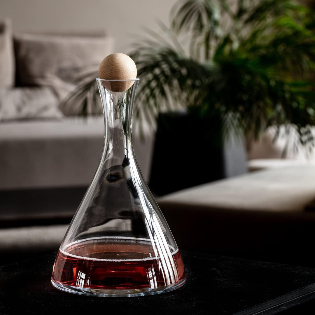 KROSNO Weinkaraffe, 1000 ml, Avant-Garde Kollektion | Glaskaraffe mit Deckel für Rotwein und Weisswe