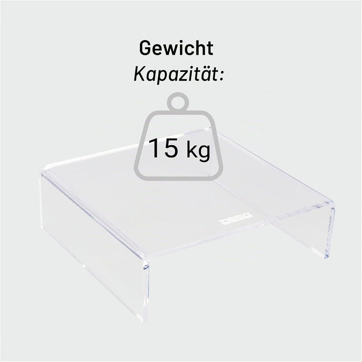 Desq Acryl Monitorständer Höhe 7 cm Dutch Design, 1539, transparent Standard, Standard