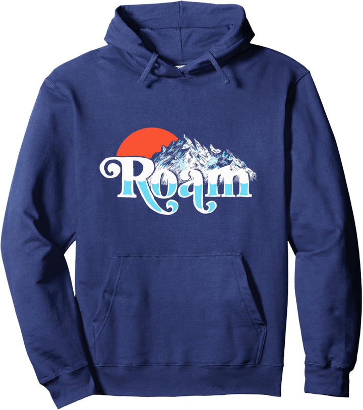Roam! Vintage Mountains & Sun Outdoor & Nature 80s Hipster Pullover Hoodie