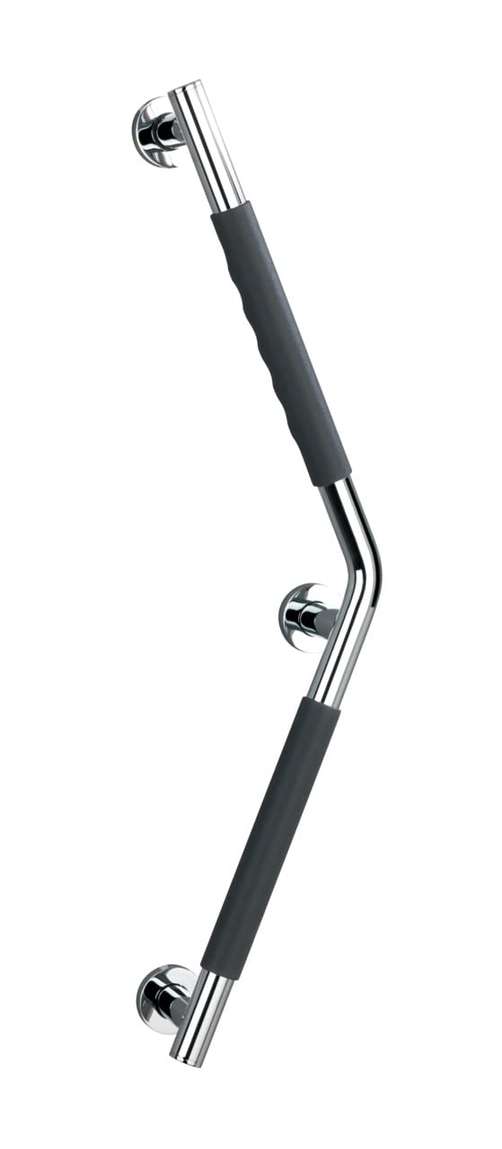 WENKO Edelstahl Wandhaltegriff Secura 37 x 37 cm - Bad-Sicherheitsgriff für Badewanne oder WC mit 13