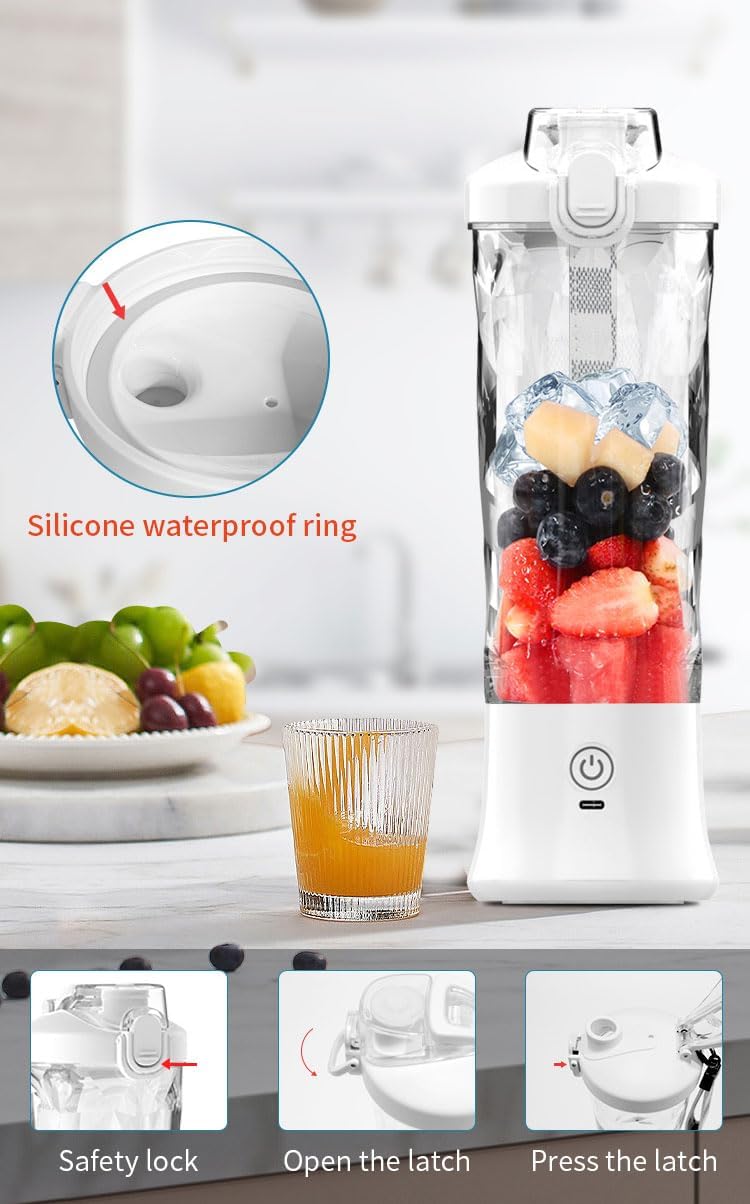Tragbarer Mixer, persönlicher Mixer für Shakes und Smoothies, USB-wiederaufladbar, Mini-Entsafter mi