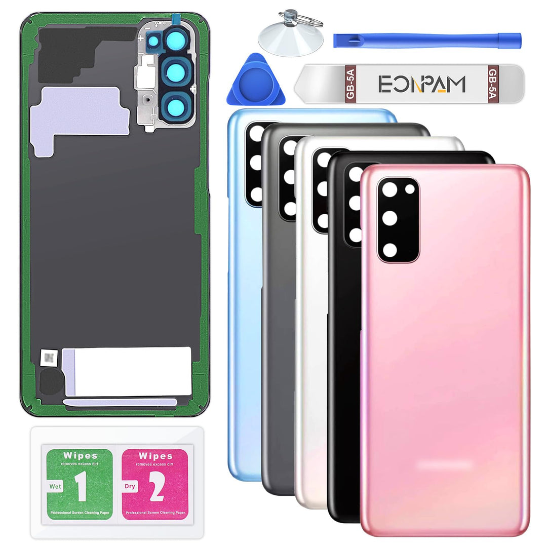 Eonpam Akkudeckel für Samsung Galaxy S20 G980, G981 Rückseite Glas Backcover Ersatz Reparatur Set mi