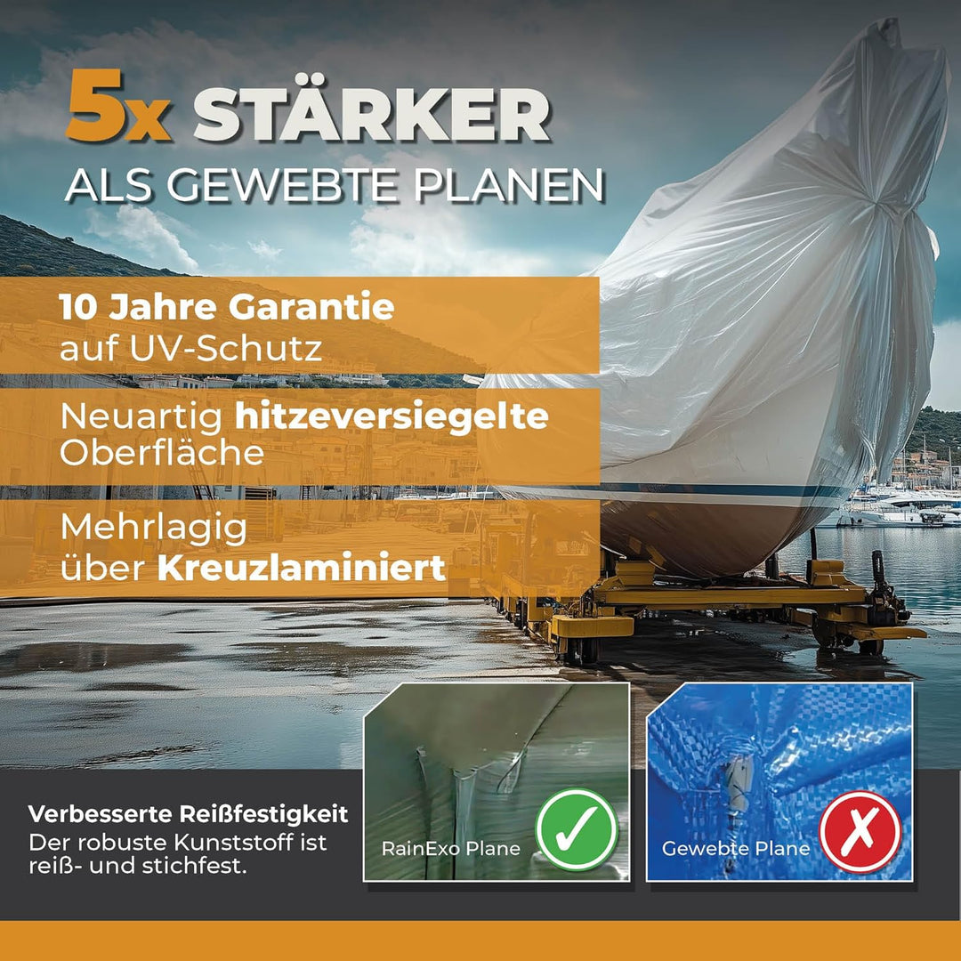 Rainexo RX90-3x4-T"Strong 90" Tarpaulin, Transparent 3 x 4 m, 3 x 4 m