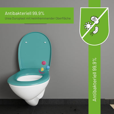 LUVETT® WC-Sitz mit Absenkautomatik C100 oval universell, Toilettendeckel mit 3 Edelstahl Montagelös