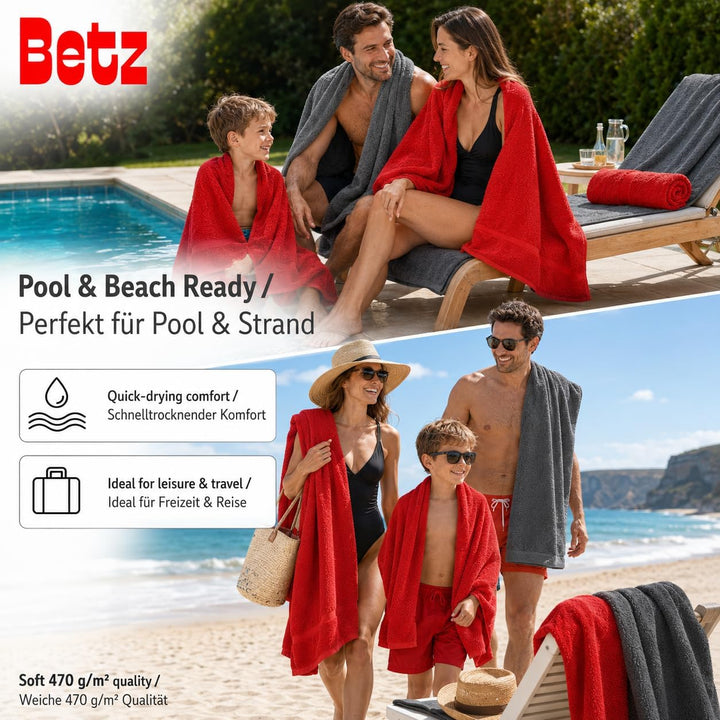 Betz Premium Frottier Handtuch-Set 10-teilig - 2X Duschtücher - 4X Handtücher - 2X Gästetücher - 2X