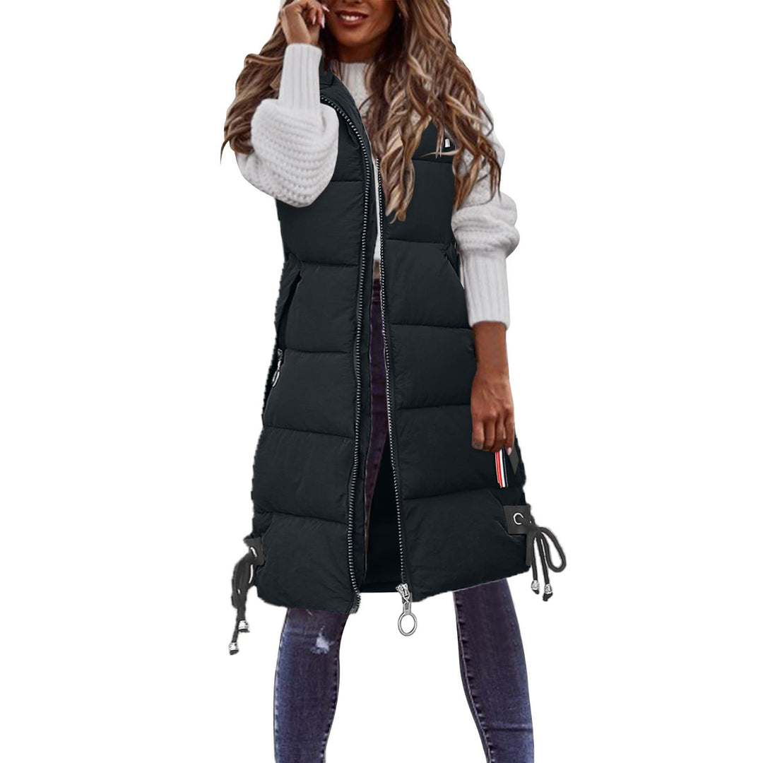 Chanpning Weste Damen Lang Winter Plus Size Long-Steppweste Lässige Pufferjacke Oversize Steppweste