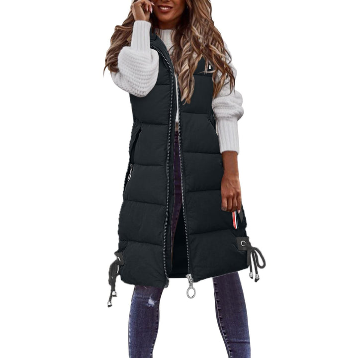 Chanpning Weste Damen Lang Winter Plus Size Long-Steppweste Lässige Pufferjacke Oversize Steppweste