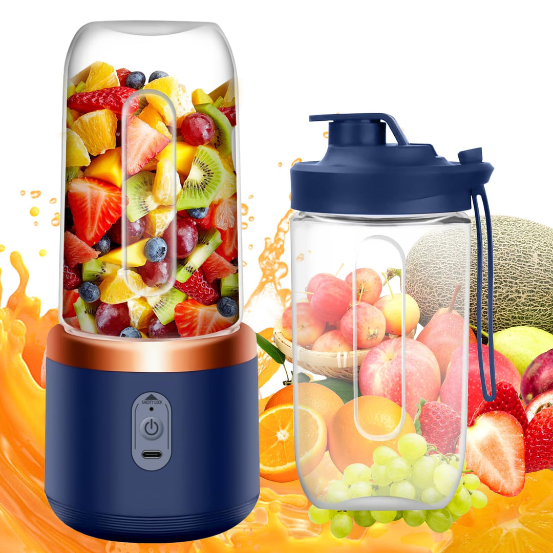 Tragbarer Mixer, 400ml Tragbarer Mixer Mini Blender mit 6-Klingen Edelstahl Klein Smoothie Maker to