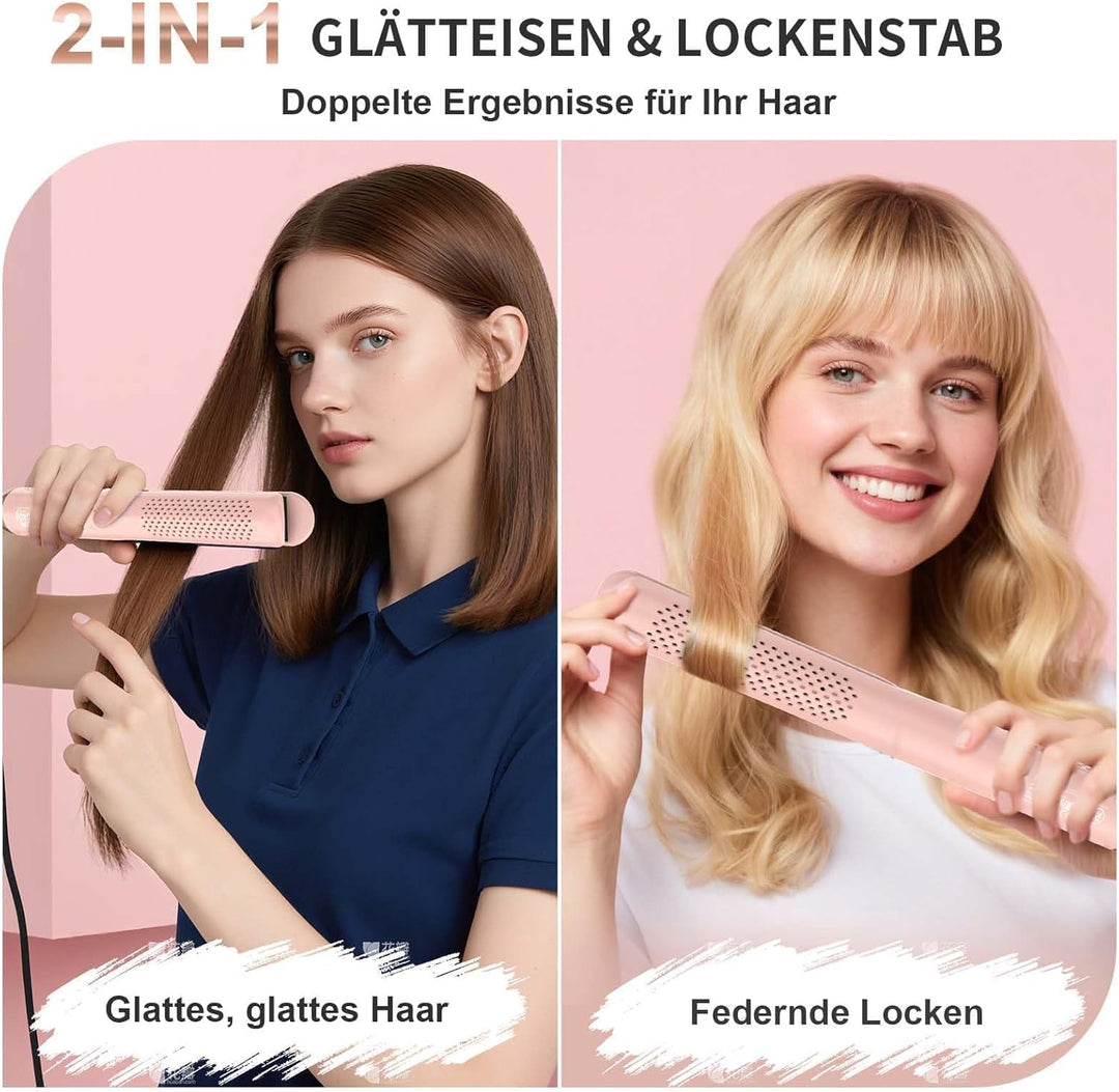iToncs 2 in 1 Air glätteisen Locken und Glätten mit 360°Kühlluft, Reduziert Hitzeschäden, für schnel