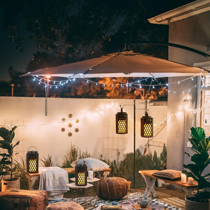 Bluetooth Lautsprecher mit LED Flammenlicht, Tragbare Outdoor Lautsprecher, IP65 Wasserdicht, Stereo