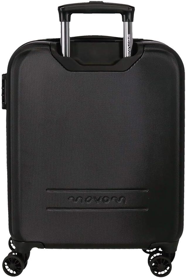 Movom Riga Kabinenkoffer Schwarz 40x55x20 cms Hartschalen ABS Kombinationsschloss 37L 2,8Kgs 4 Doppe