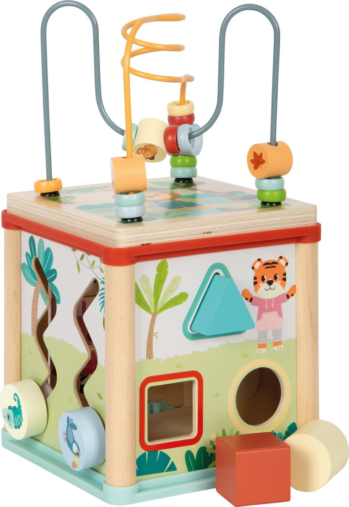 small Foot Motorikwürfel „Jungle Friends“ aus FSC® 100%-zertifiziertem Holz, platzsparender Aktivitä