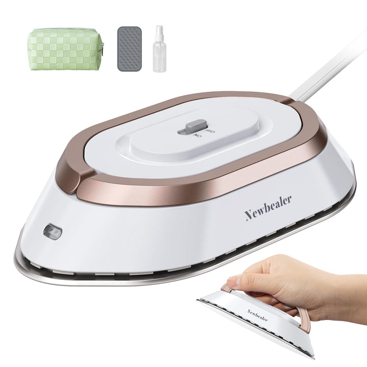 Newbealer Mini Reisebügeleisen mit Universalspannung 100-240V, Kompaktes Bügeleisen für Kleidung (ke