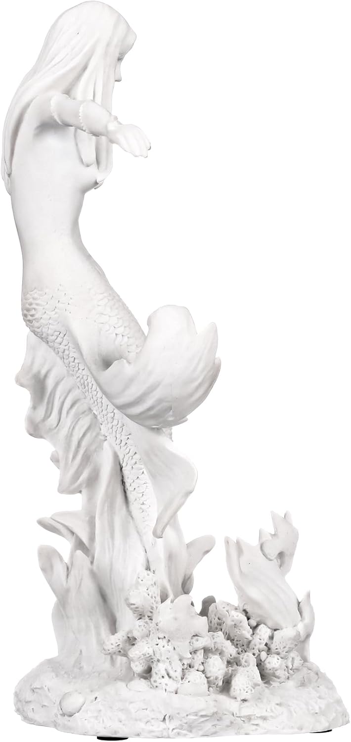 Design Toscano Königin des Ozeans, die Meerjungfrau: Marmor-Kunstharz Statue