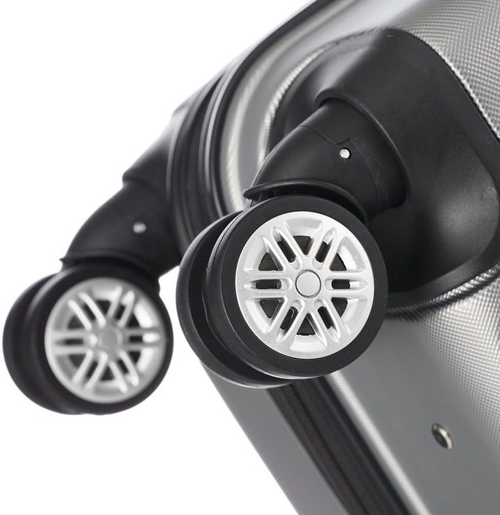 LEADZM 3er Kofferset Rollkoffer Hartschalen Reisekoffer Trolley Set Handgepäck 4 Rollen (Silbergrau)