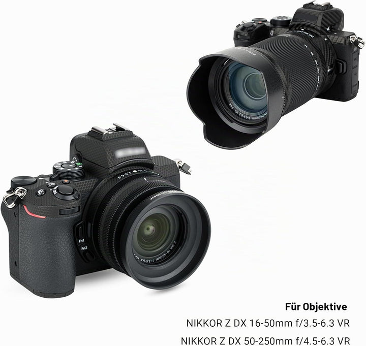 JJC Gegenlichtblende-Set für Canon RF-S 55-210 mm F5-7.1 IS STM Objektiv &amp; Canon EF-M 15-45 mm f/3.5
