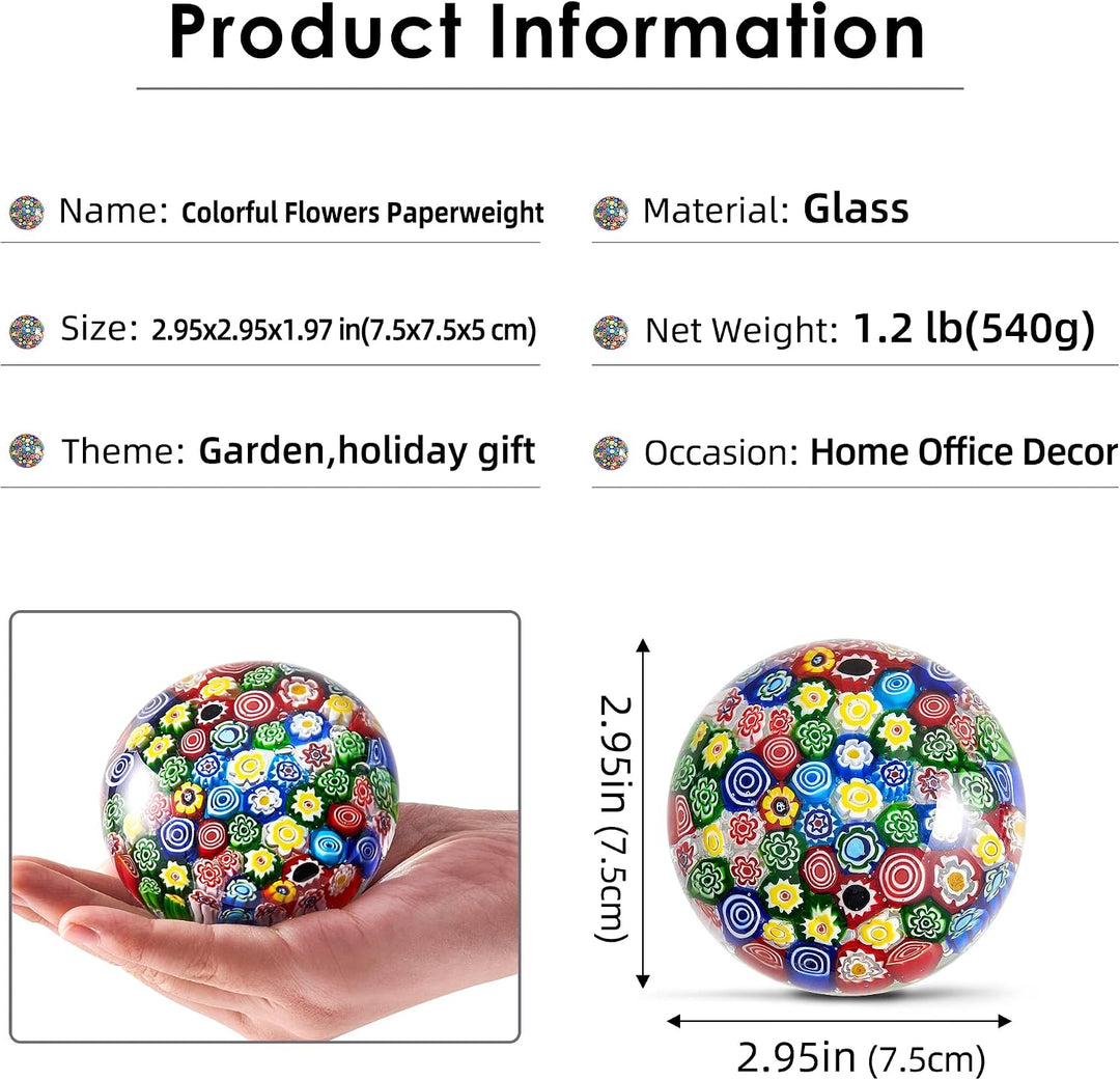 Handgeblasene Glasblumenfigur, Briefbeschwerer aus Glas, als Geburtstagsgeschenk
