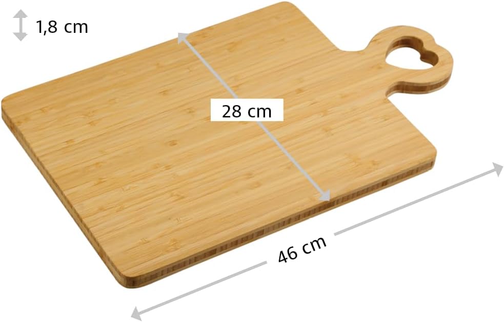 KESPER | Schneide- und Servierbrett mit Herzgriff, Material: FSC®-zertifizierter Bambus, Masse: 46 x