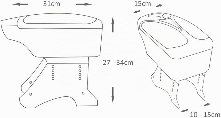 Mittelarmlehne Armlehne Universal Getrankehalter Konsole Chrom A B C G H J CC 3 4 5 6 7 Autohobby