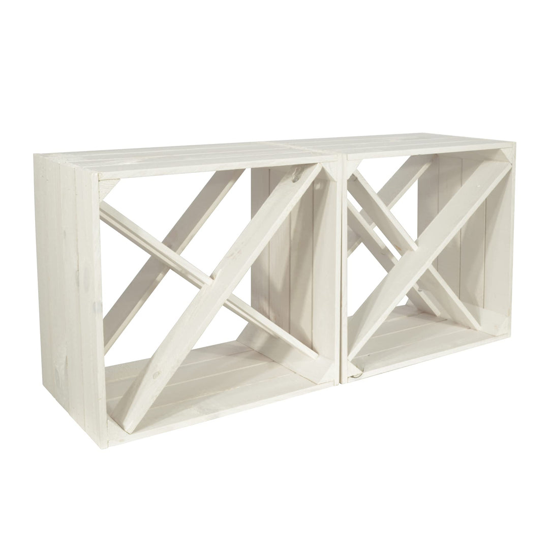 2 Set Weinregal Wino aus Holz - Weiss X Regal Holzkiste 2 X Regal, 2 X Regal