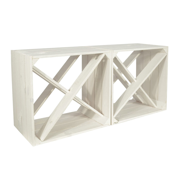 2 Set Weinregal Wino aus Holz - Weiss X Regal Holzkiste 2 X Regal, 2 X Regal