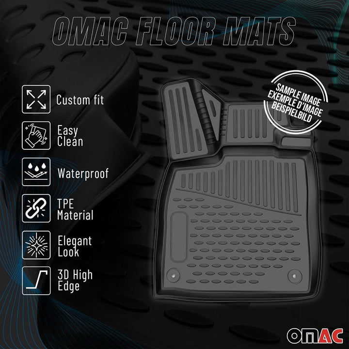 OMAC Fussmatten für Ford Kuga 2013-2019 aus Gummi, Schwarz Kuga 2013-2019 Fussmatten, Kuga 2013-2019