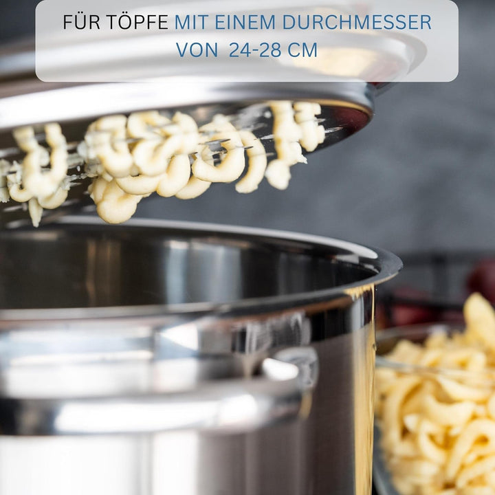 Westmark Spätzleblech/Topfaufsatz + Schaber - mühelose und schnelle Herstellung von Spätzle - Spätzl