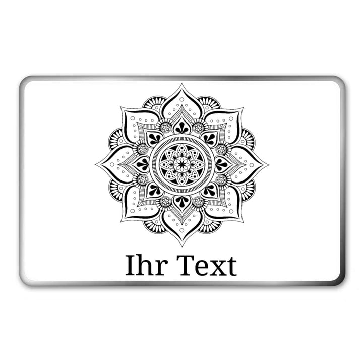 gravur-farbik.de – personalisierbare eckige Dose mit Name oder Wunschtext – Zentangle Mandala Motiv