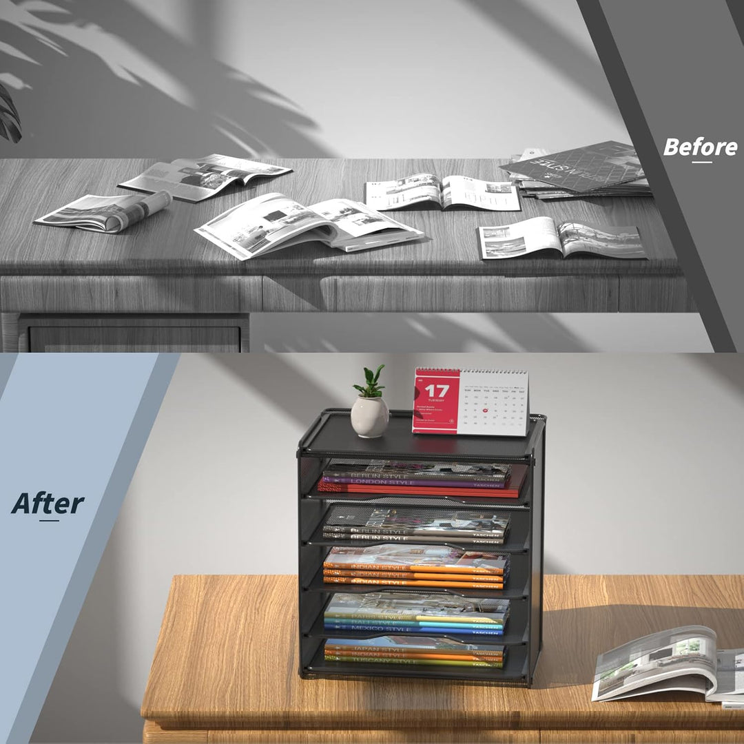 Samstar Briefablage aus Metall, Dokumentenablage Organizer Papierablage Schreibtischablage für A4 Do