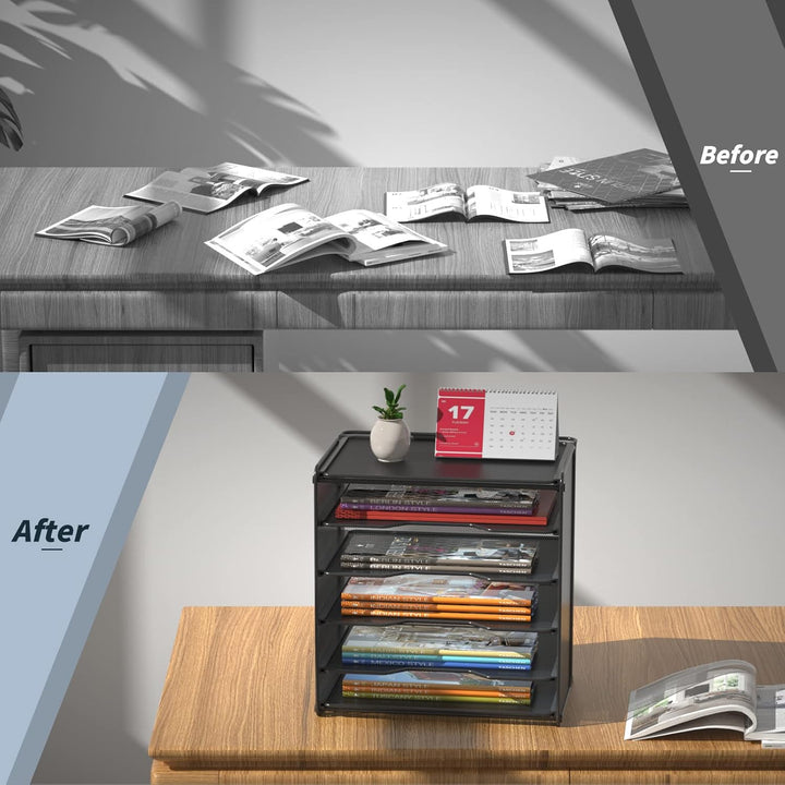 Samstar Briefablage aus Metall, Dokumentenablage Organizer Papierablage Schreibtischablage für A4 Do