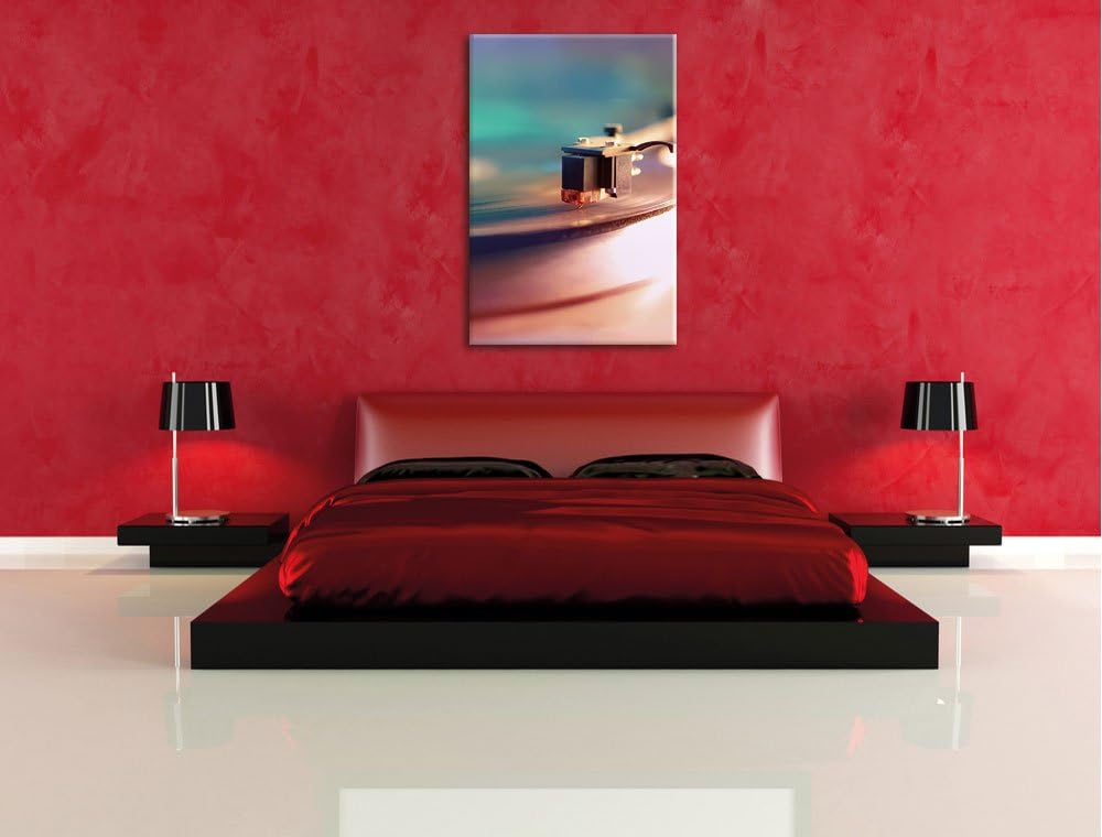 Pixxprint Schallplatte, Format: 100x70 auf Leinwand, XXL riesige Bilder fertig gerahmt mit Keilrahme