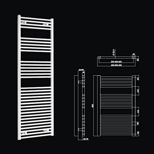 MERT Comfort Badheizkörper 300x1200mm Mittelanschluss Pulverbeschichtet Verkehrsweiss RAL9016 gerade