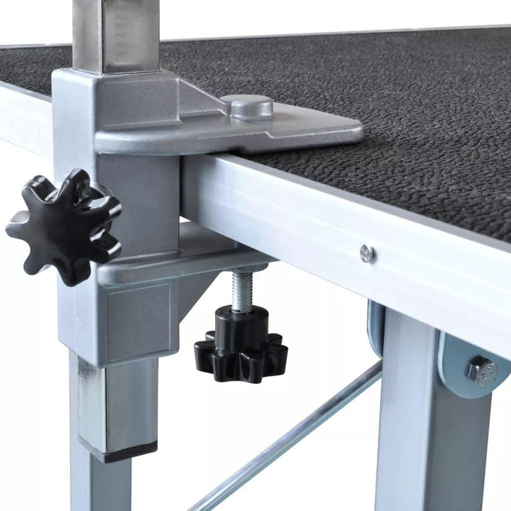 yorten Trimmtisch Schertisch Klappbar mit 1 Galgen Höhenverstellbar Schwarz 97 x 61 x 154,5 cm (L x