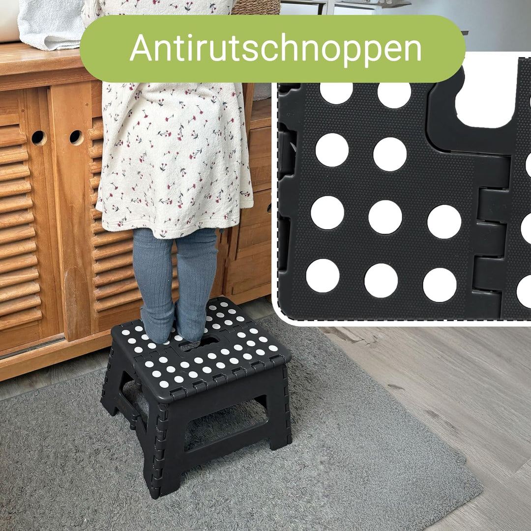 ZOLLNER Tritthocker faltbar - Klapphocker für Kinder und Erwachsene bis 120kg - Anti-Rutsch-Beschich