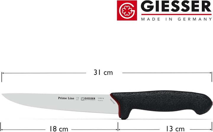 Giesser seit 1776 - Made in Germany - Stechmesser rutschfest PrimeLine, spitze Klinge 18 cm, schwarz
