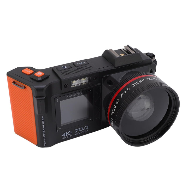DSLR -Kamera, 70MP 4K 50x Zoom Auto Focus Weitwinkel F1.8 Digitalkamera mit Doppelbildschirm für das