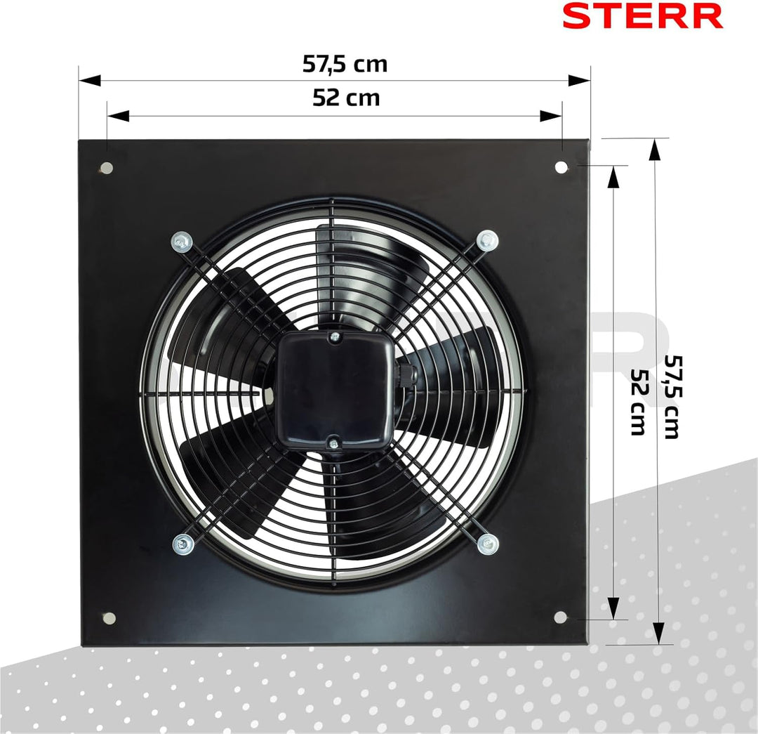 STERR Axialventilator 450 mm Industrieller Wandventilator – AXF450B 450 mm - AXF450B, 450 mm - AXF45