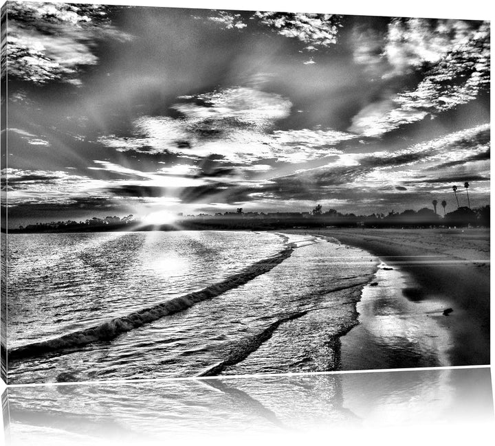 Pixxprint Los Angeles Beach als Leinwandbild/Grösse: 100x70 cm/Wandbild/Kunstdruck/fertig bespannt,