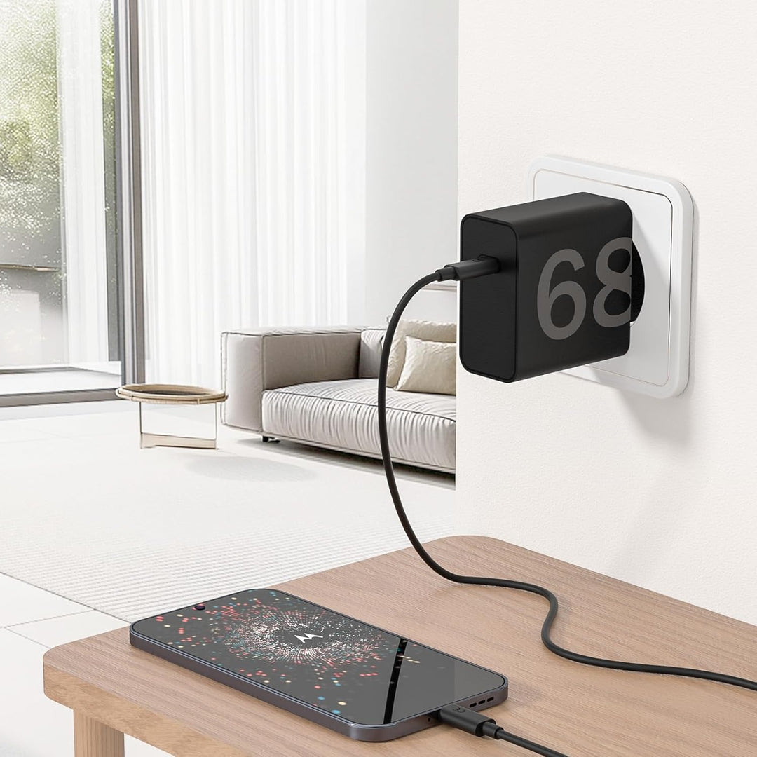 68W USB C Ladegerät Ladekabel für Motorola Edge 70, 60 Neo, 60 Pro, 50 Ultra, 50 Pro, 40 Neo, 40 Pro
