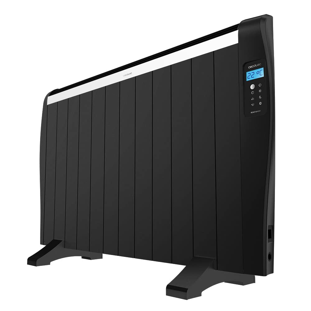 Cecotec Flachheizkörper mit Fernbedienung ReadyWarm 2500 Thermal Black. 12 Heizrippe und 1800 W, LCD