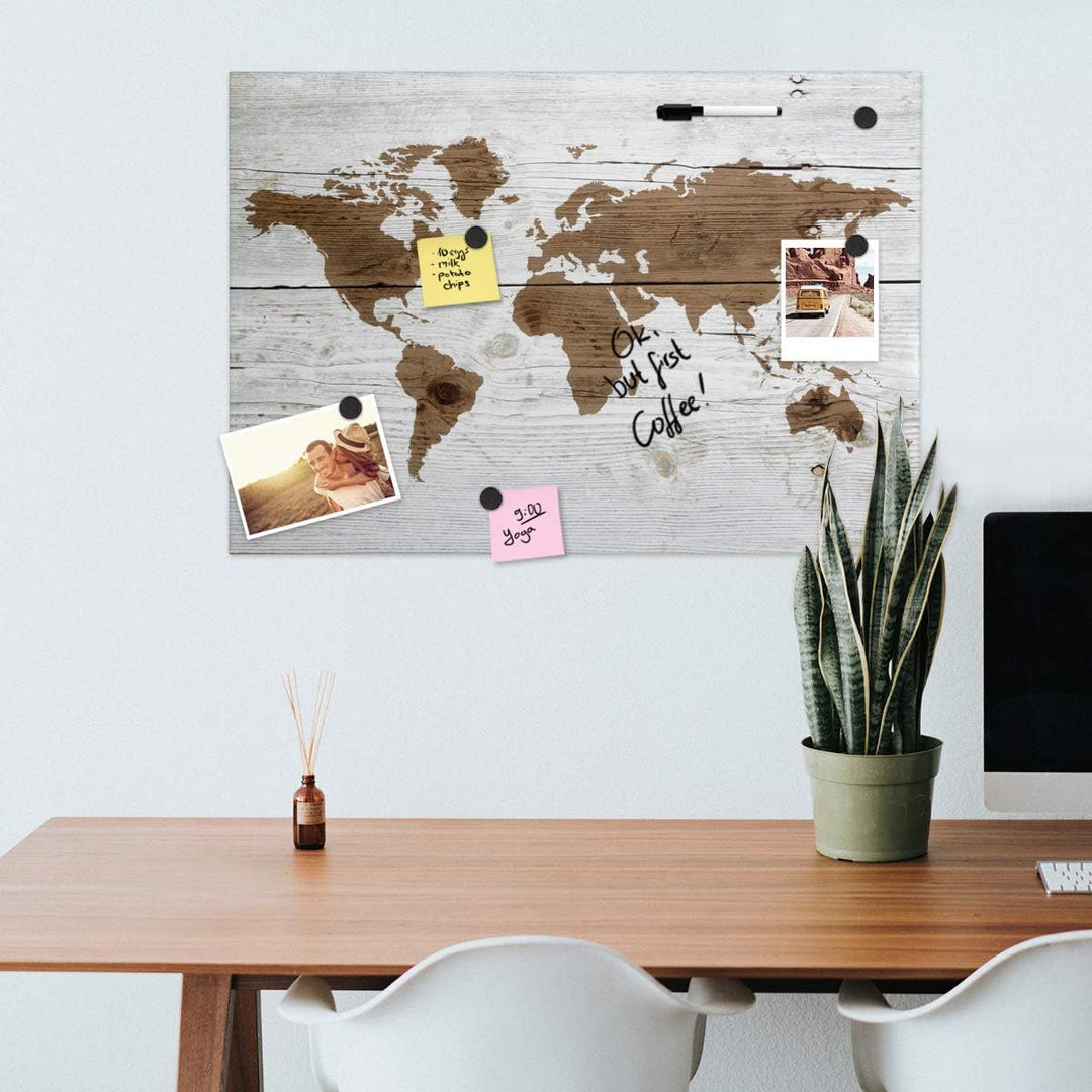 Navaris Magnettafel Magnetpinnwand Memoboard zum Beschriften - 70 x 50cm Notiztafel div. Designs - T