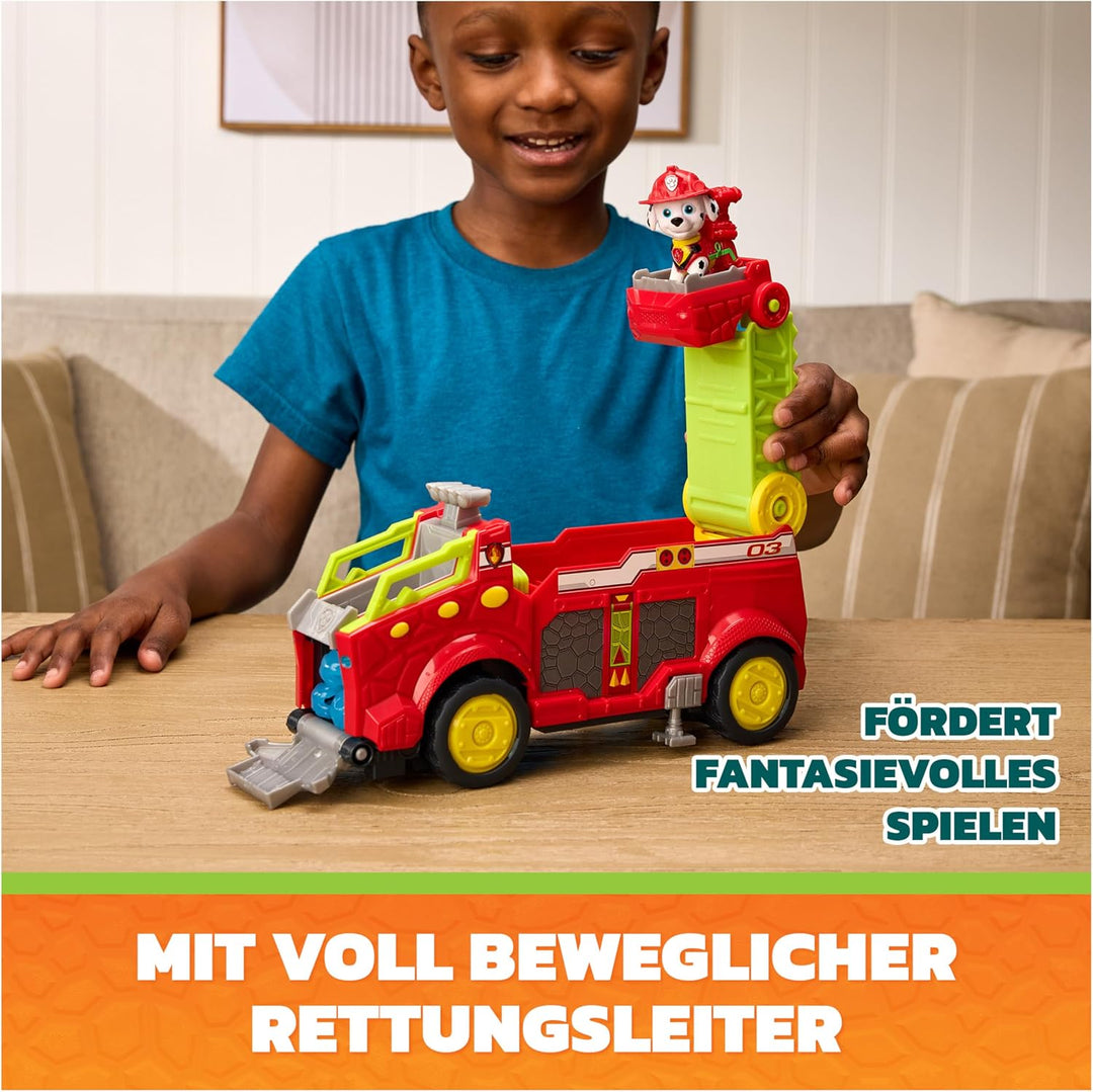 PAW PATROL: Der Dino Film, Marshalls extragrosses Dino-Rettungs-Feuerwehrauto, 26cm Fahrzeug inkl. M